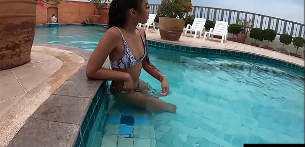  Swimming in the pool can make my Thai GF real horny